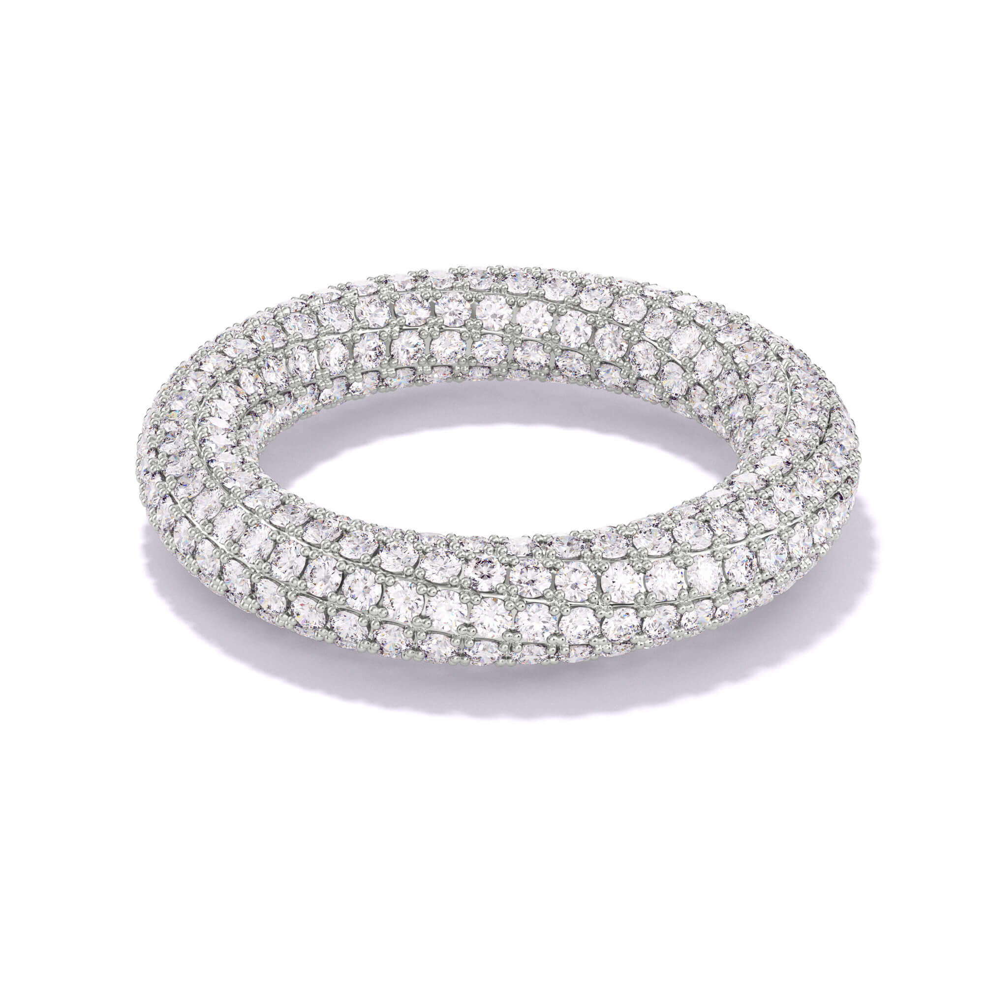 Continuum two row pave eternity band