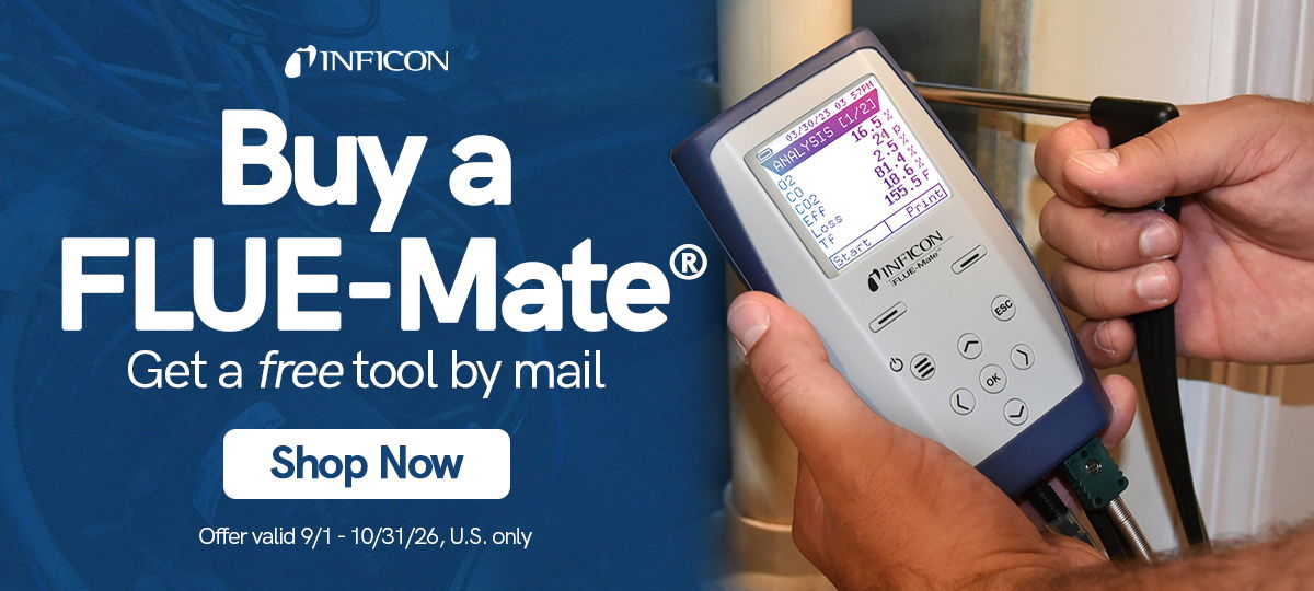 INFICON FLUE-Mate combustion analyzer promotion – buy a FLUE-Mate and get a free tool by mail