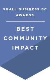 Cardero Clothing award for best community impact with small business bc