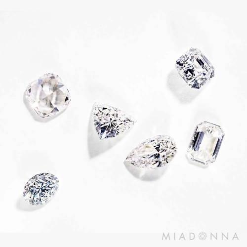 Various Lab-Grown Diamond shapes by Miadonna