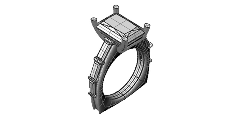 Image of digital rendering for custom engagement ring