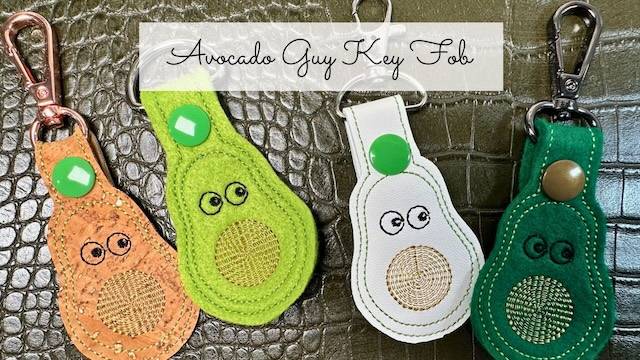 Avocado Guy Key Fob In the Hoop