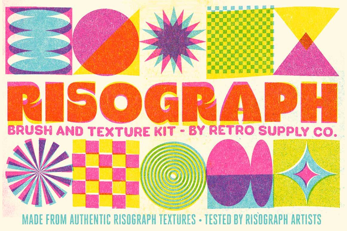 Risograph Brush and Texture Kit
