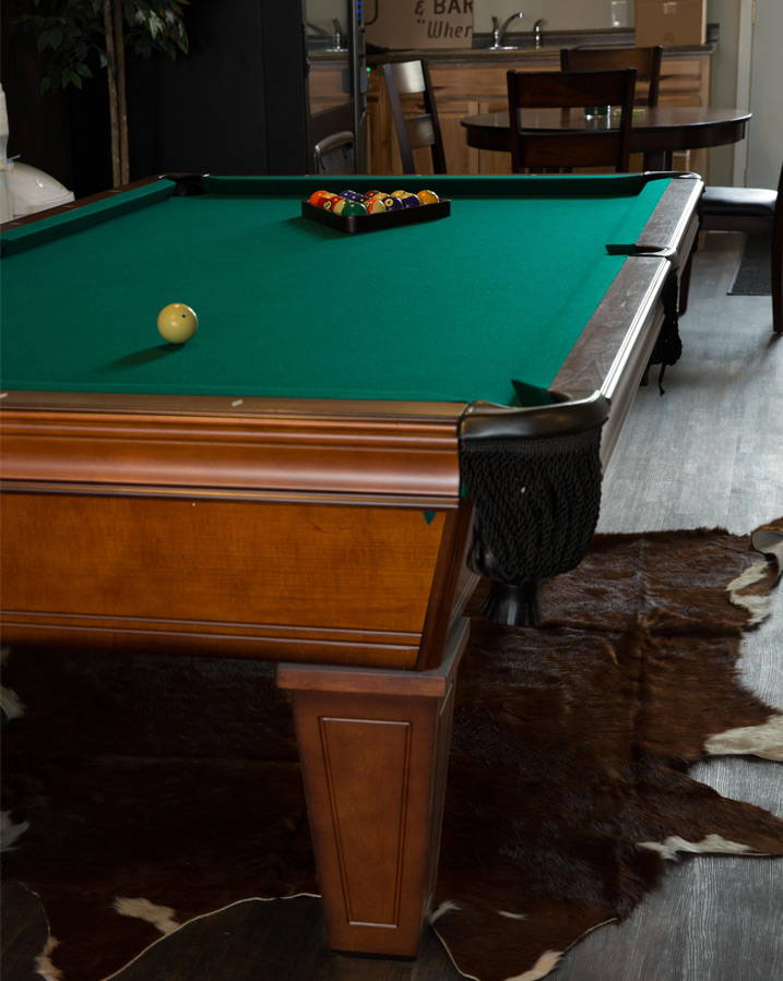 need a break from shopping for quilt fabric? play a game of billiards!
