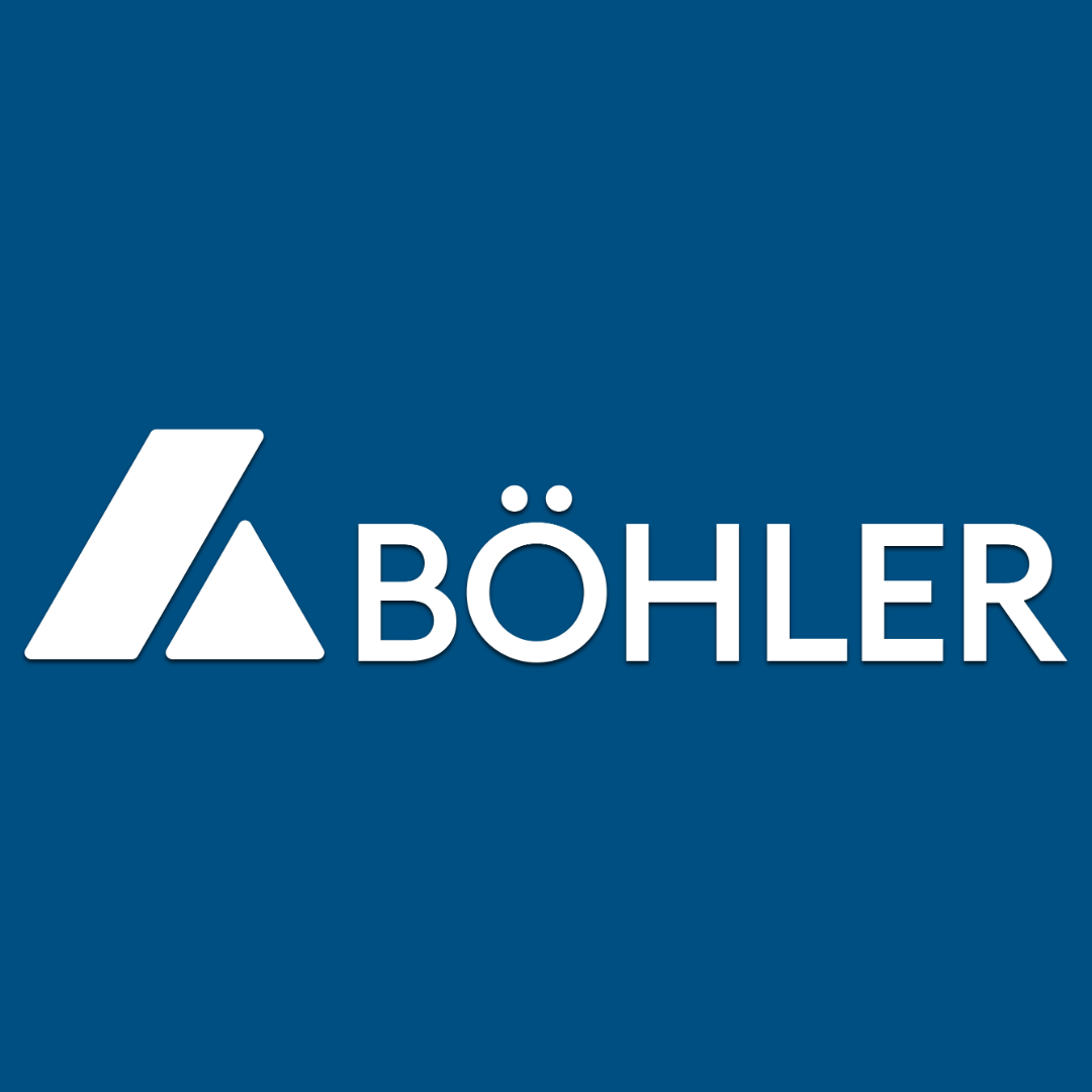 Böhler logo on a blue background.