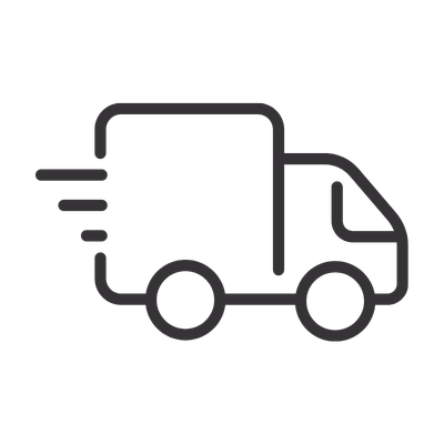 Delivery truck icon with motion lines indicating speed.
