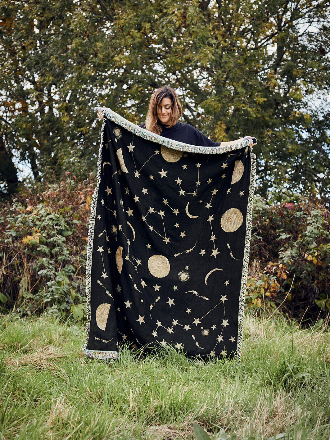 constellations stars woven throw blanket magic womens circle 