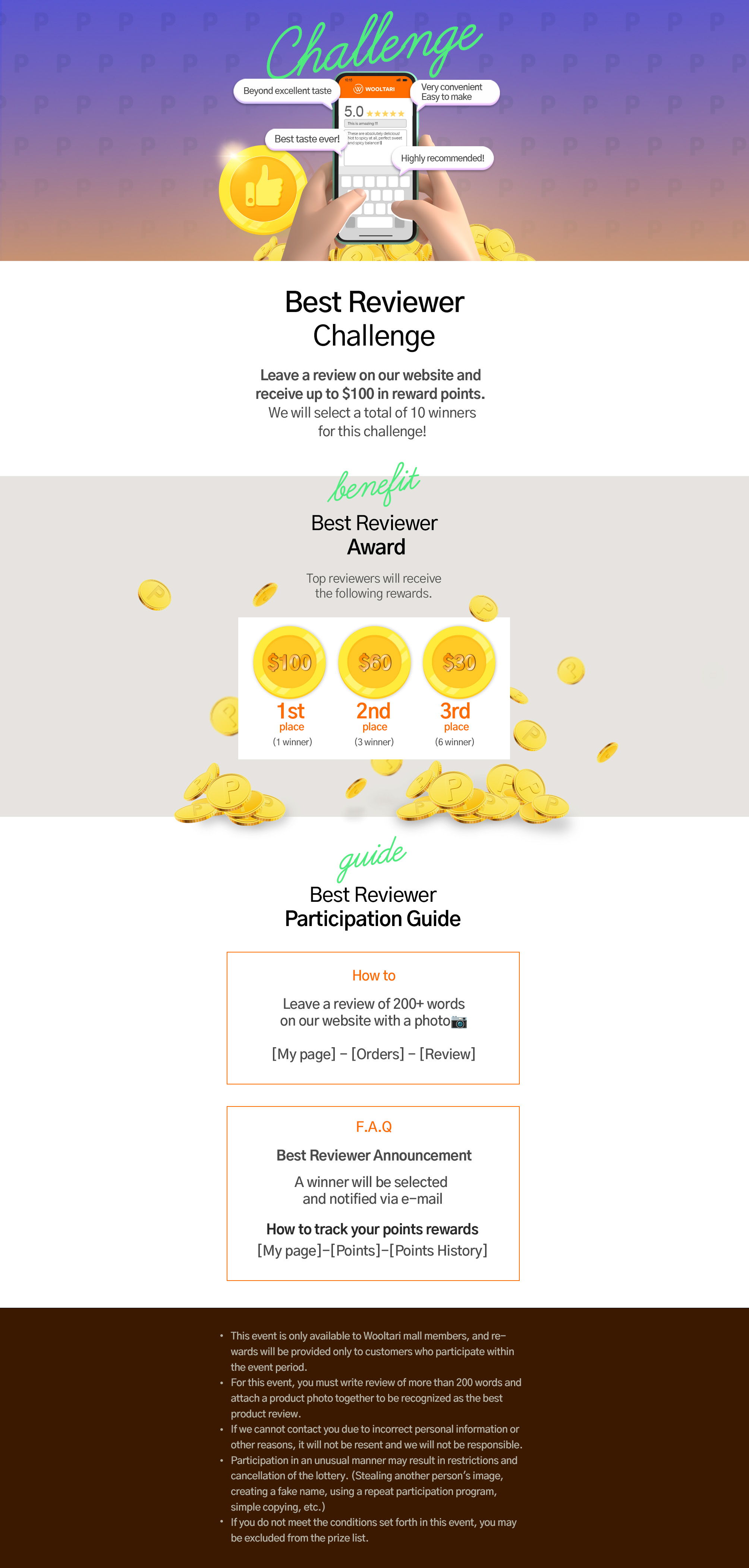 Best Reviewer Challenge promotional graphic with awards and participation guide.