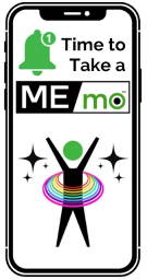 Smartphone screenshot of reminder to take a ME/mo