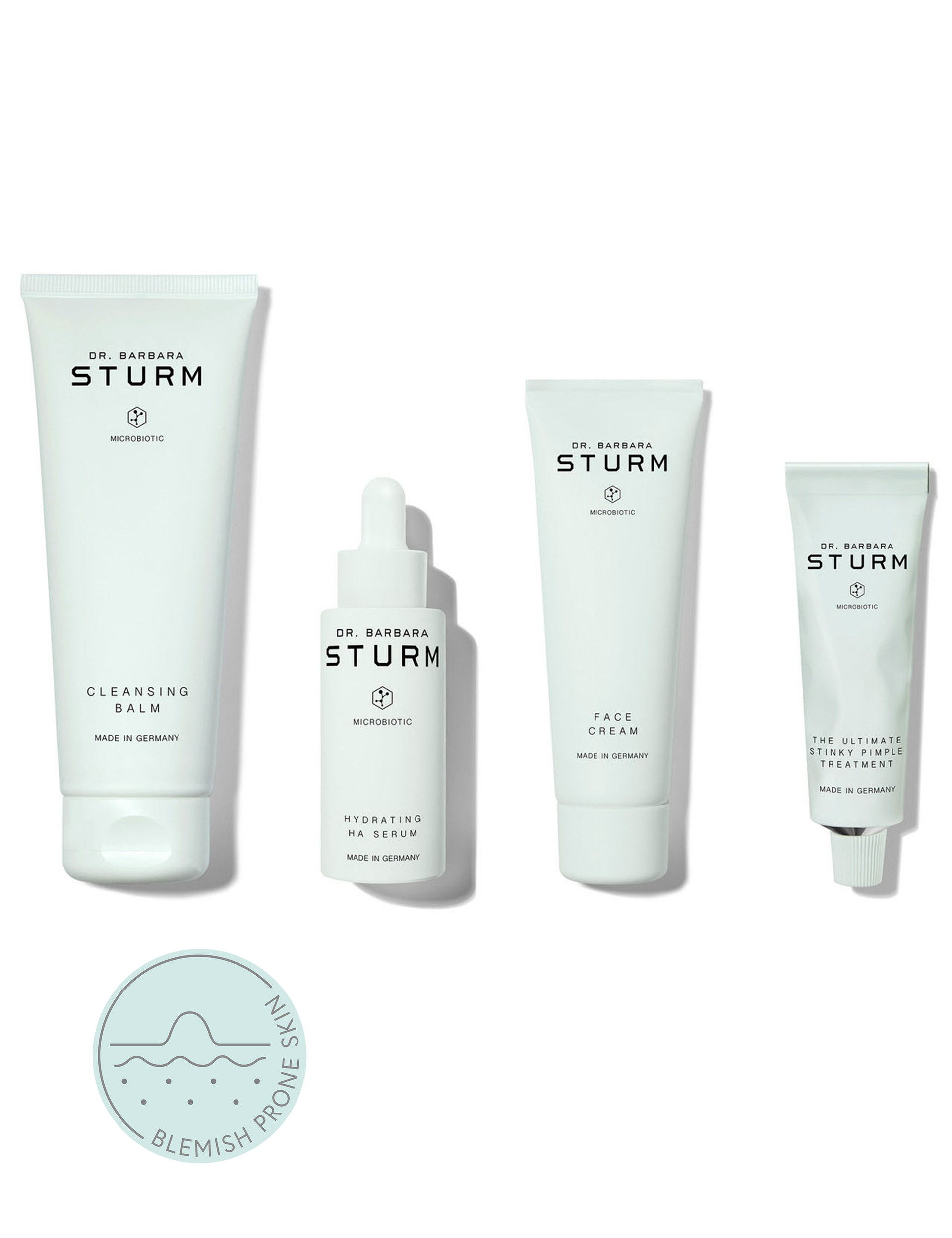Four skincare products from Dr. Barbara Sturm on a white background.