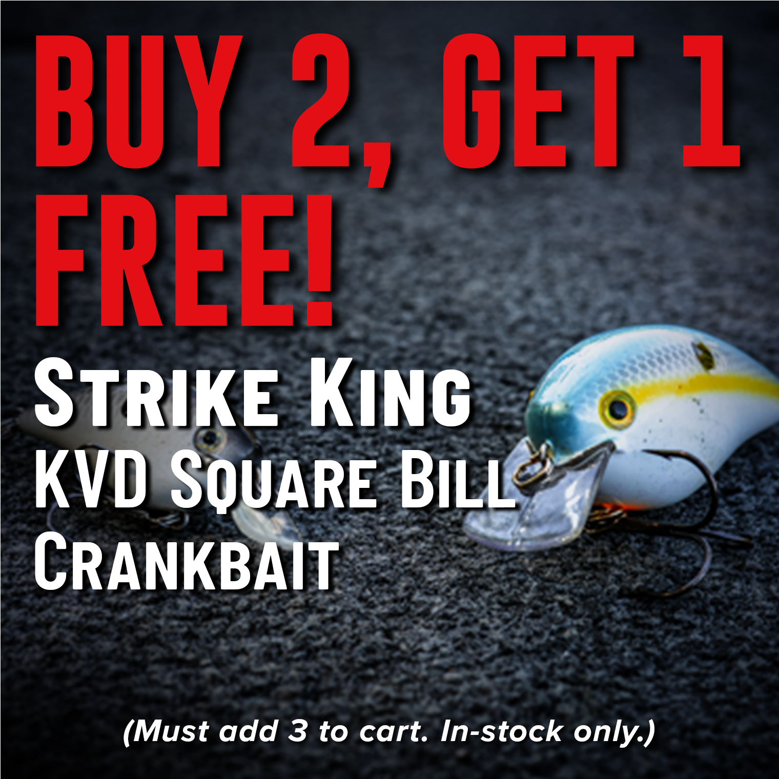 Buy 2, Get 1 Free! Strike King KVD Square Bill Crankbait (Must add 3 to cart. In-stock only.)