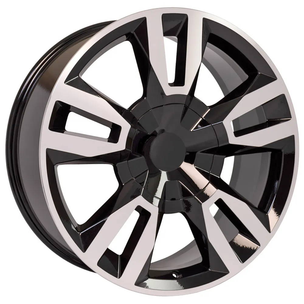 Machined face Black wheels for Chevy Tahoe truck