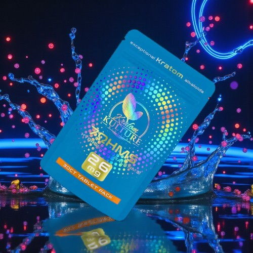 Colorful card with water splash and vibrant background.