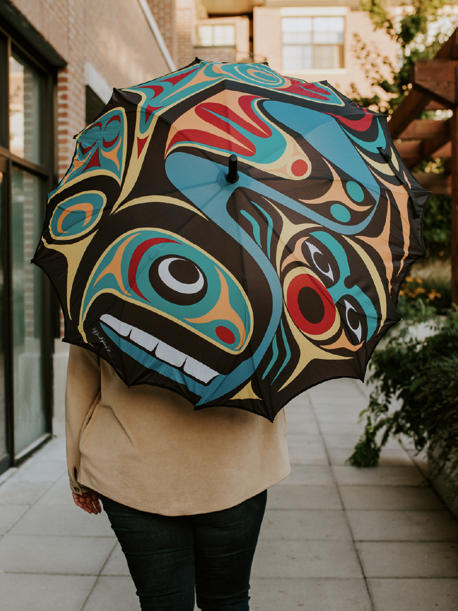 Whale Umbrella by Maynard Johnny Jr., Coast Salish, Kwakwaka'wakw