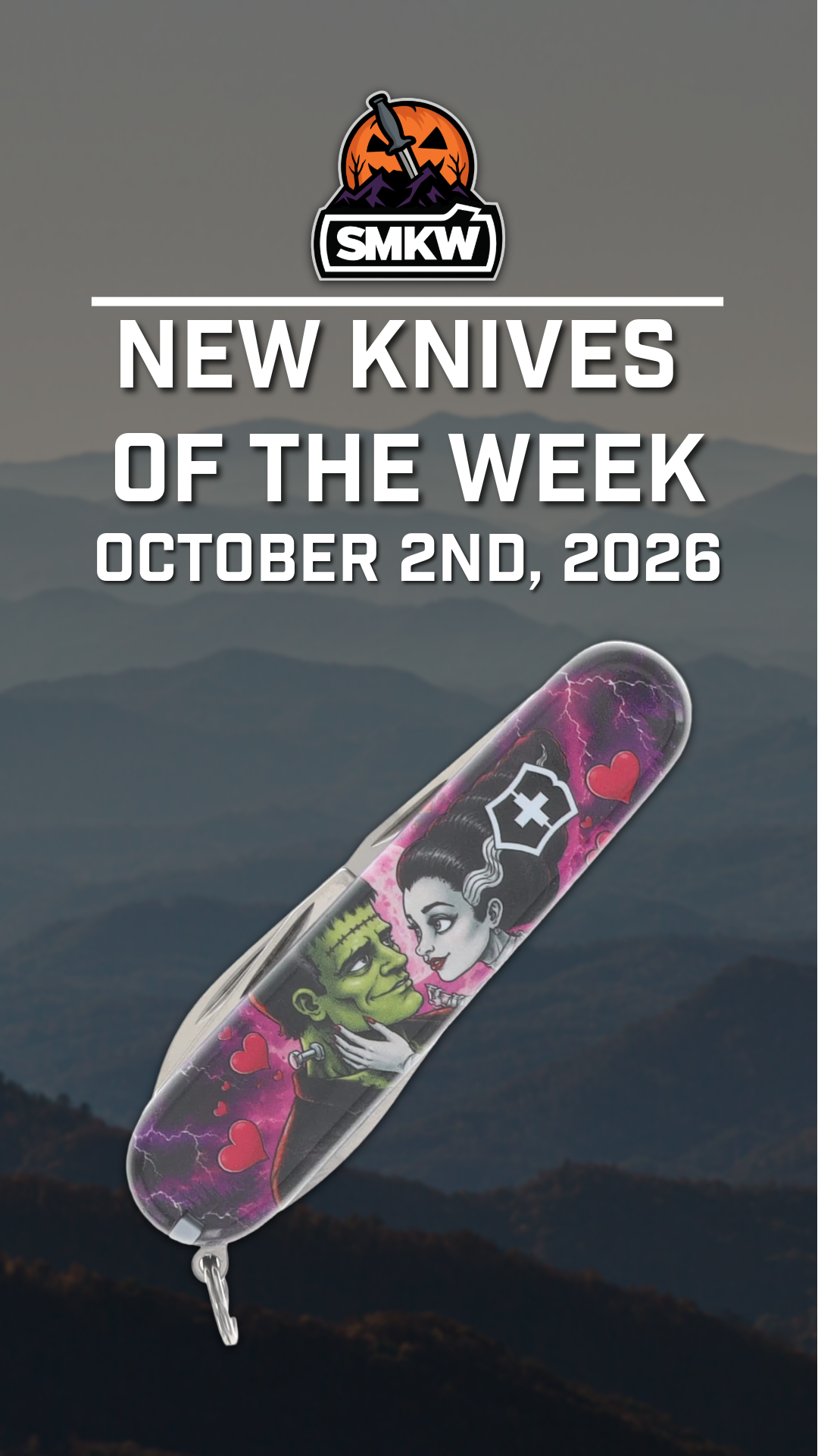 New knives announcement featuring a colorful design, date October 2nd, 2026.