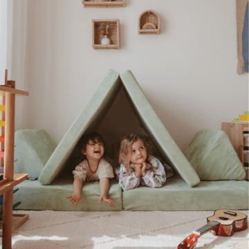 Modular kids play sofa in den