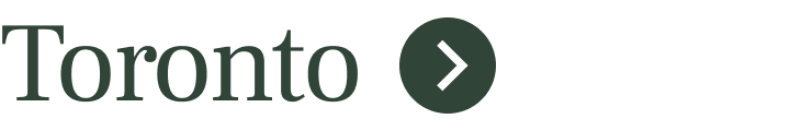 Text logo for Toronto with an arrow indicating direction.