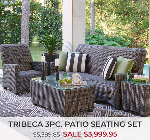 Tribeca 3-piece patio seating set on sale for $3,999.95.