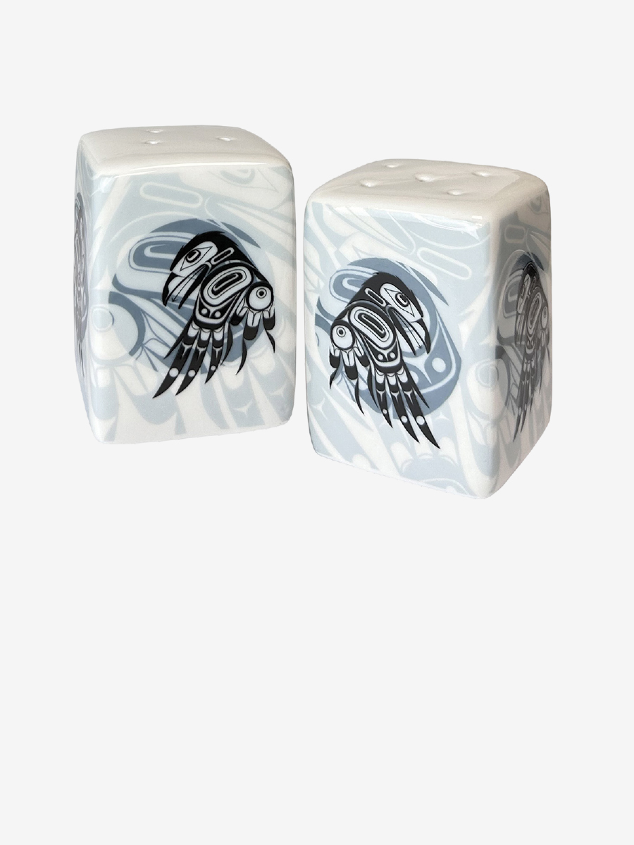 Raven Moon Salt and Pepper Shaker Set by Allan Weir, Haida