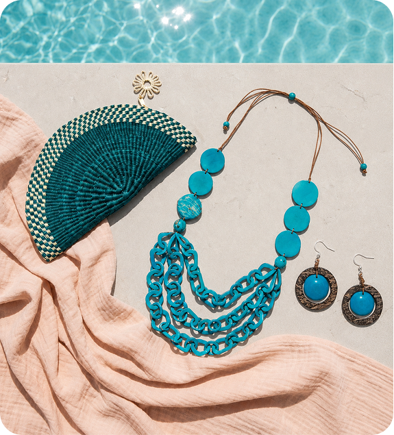 Colorful Tagua jewelry collection