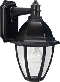 Wave Lighting S21V-BK Companion Size Post Lantern in Blackstone finish with Clear Acrylic Lens