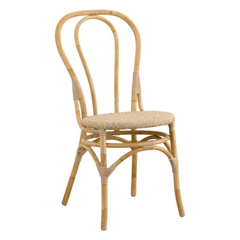A Mediterranean Deisned Dining Side chair that is simple, and has clean lines and natural color palette.