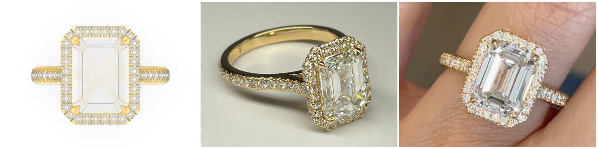 custom emerald cut engagement ring