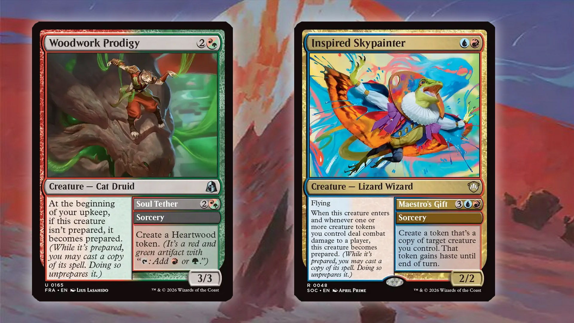 Cards from the Konstrari and Primsari Colleges in MTG Reality Fracture.