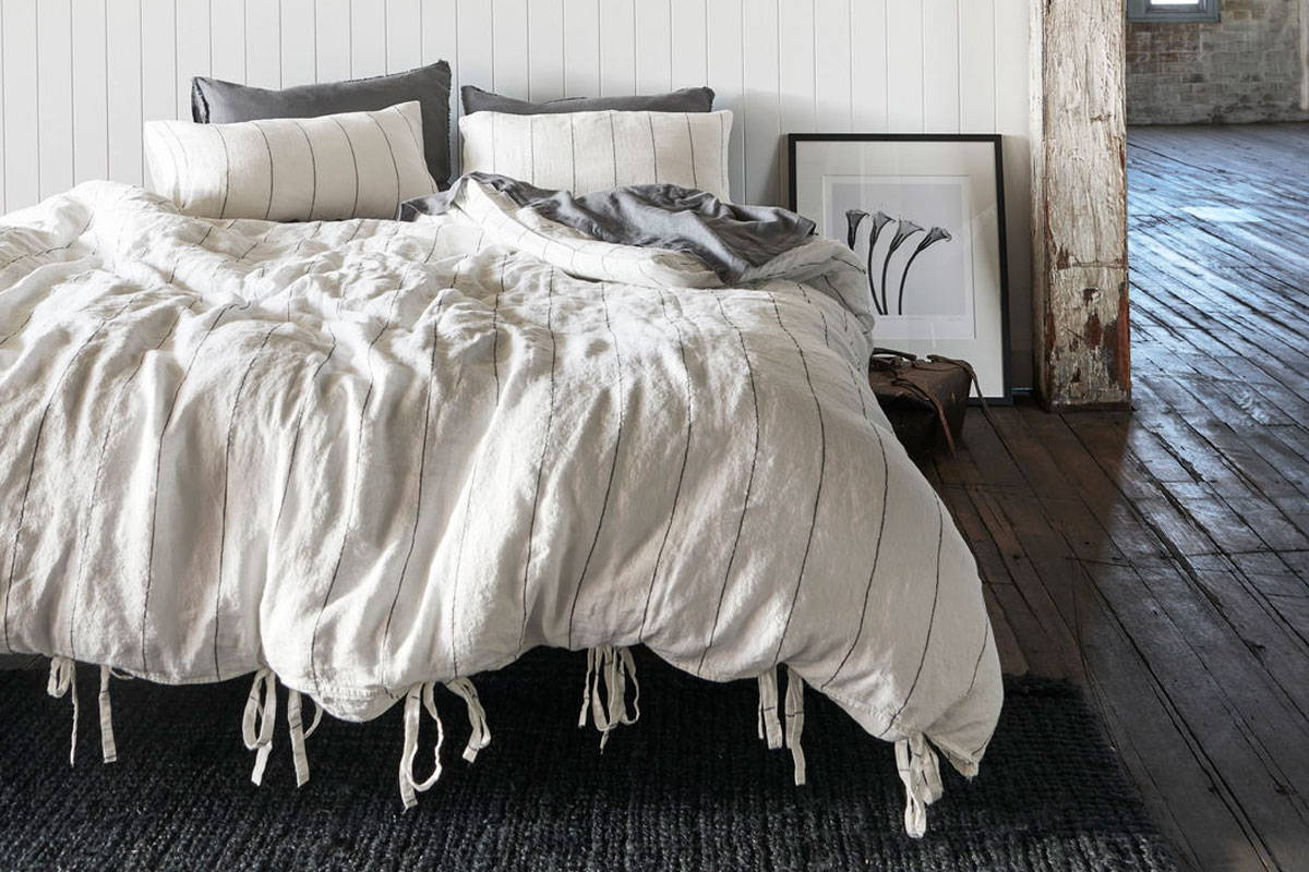 eadie lifestyle - carter linen quilt cover and linen sheets and pillowcases
