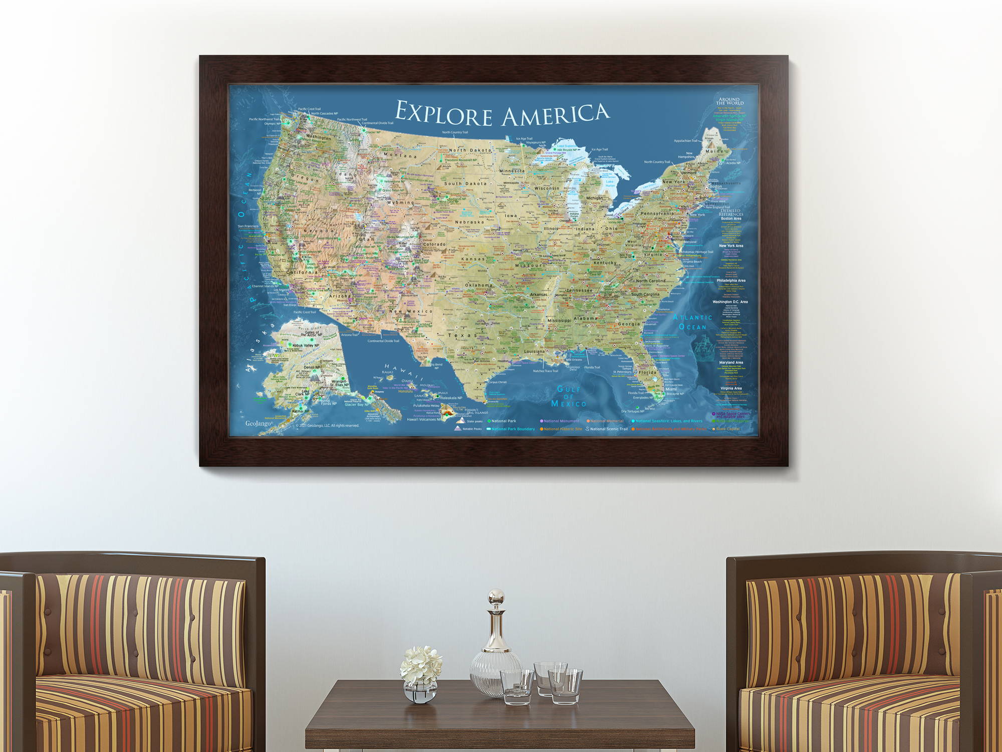 large us map for wall