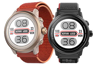 Coral and black Coros Apex Pro 2 premium multisport watches