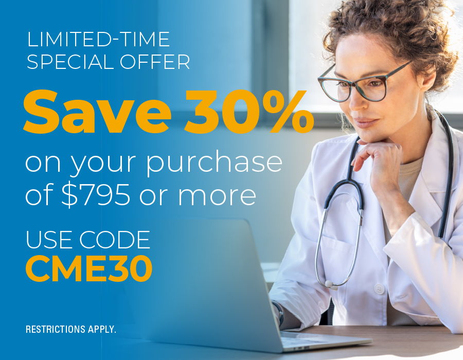 Limited-time offer: Save 30% on purchases over $795 with code CME30.