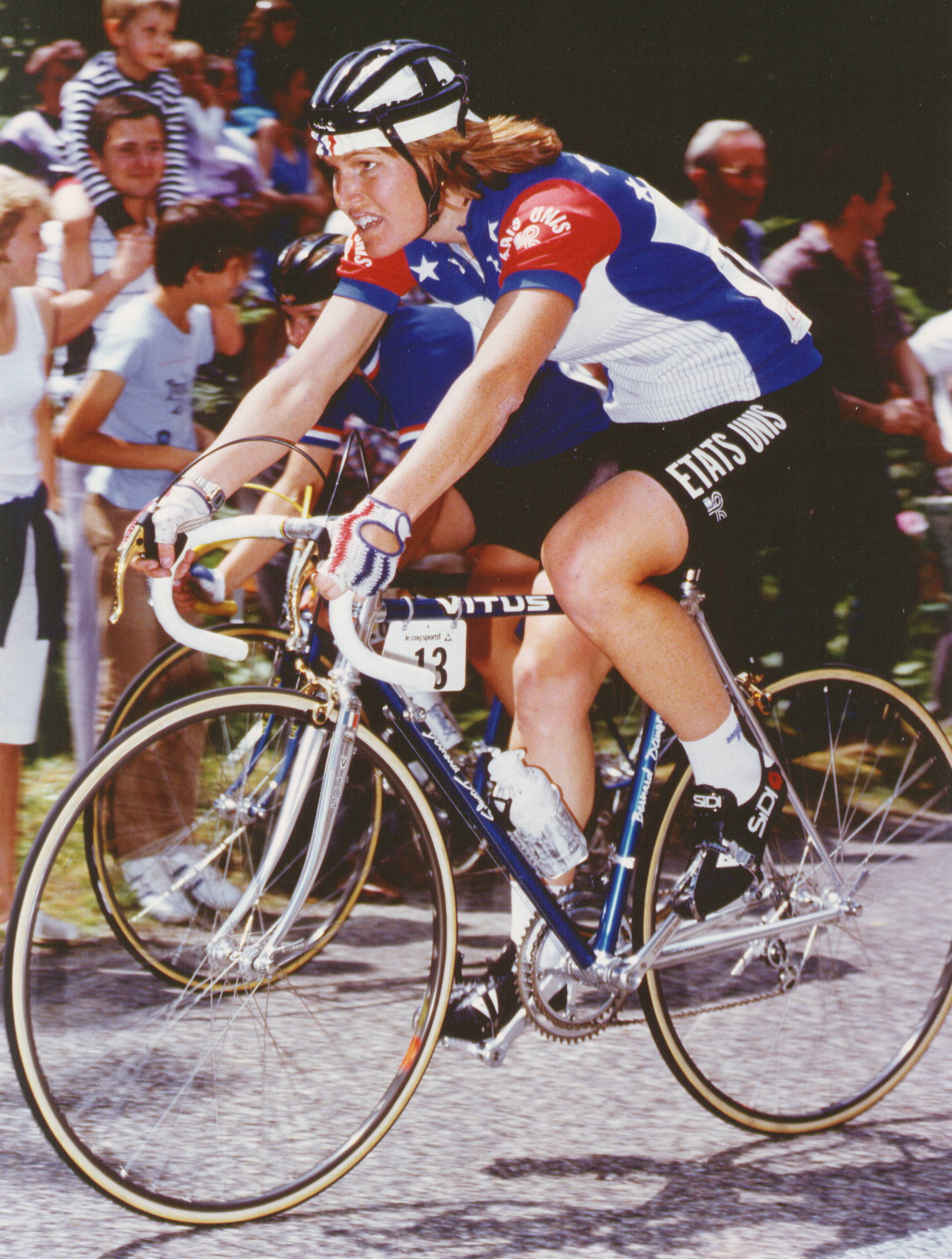 Marianne Martin riding a Vitus 979 at the 1984 Tour de France Feminin