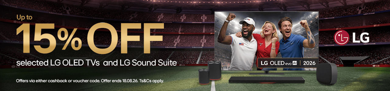 Up to 15% off selected LG OLED TVs and LG Sound Suite
