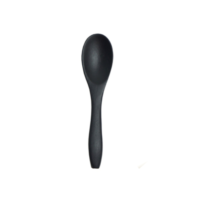 A black bamboo mini spoon