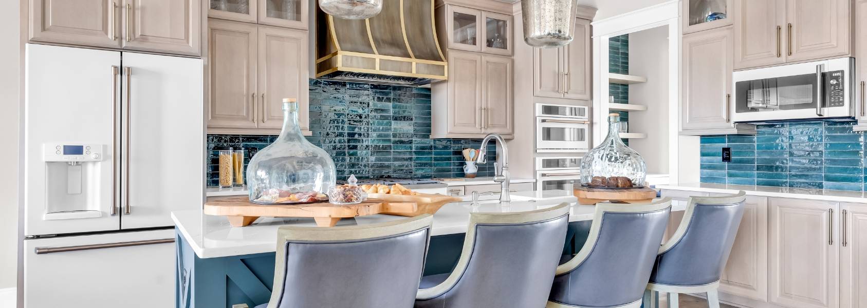 Clean Kitchen with Cafe Appliances