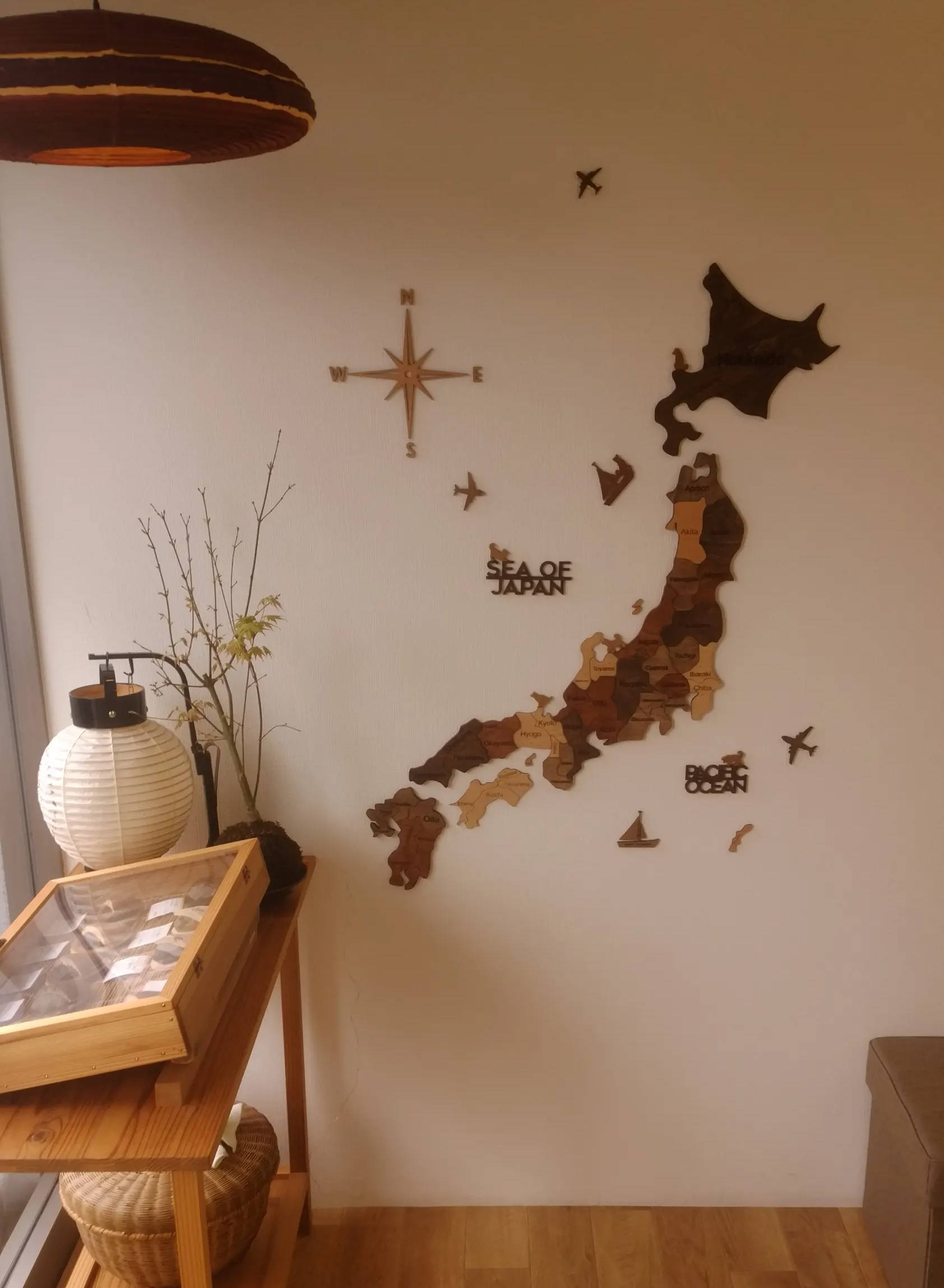 3D Wood Japan Map インテリア用壁掛け木製日本地図【翌営業日出荷