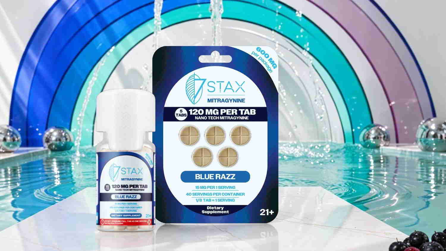 Products for pool maintenance on a colorful background.