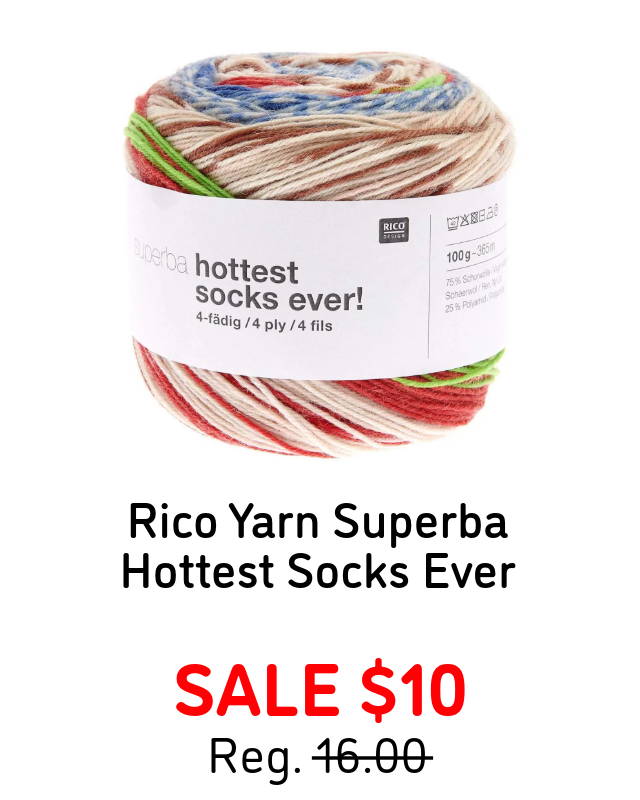 Rico Yarn Superba Hottest Socks Ever - Sale $10. (shown in image),