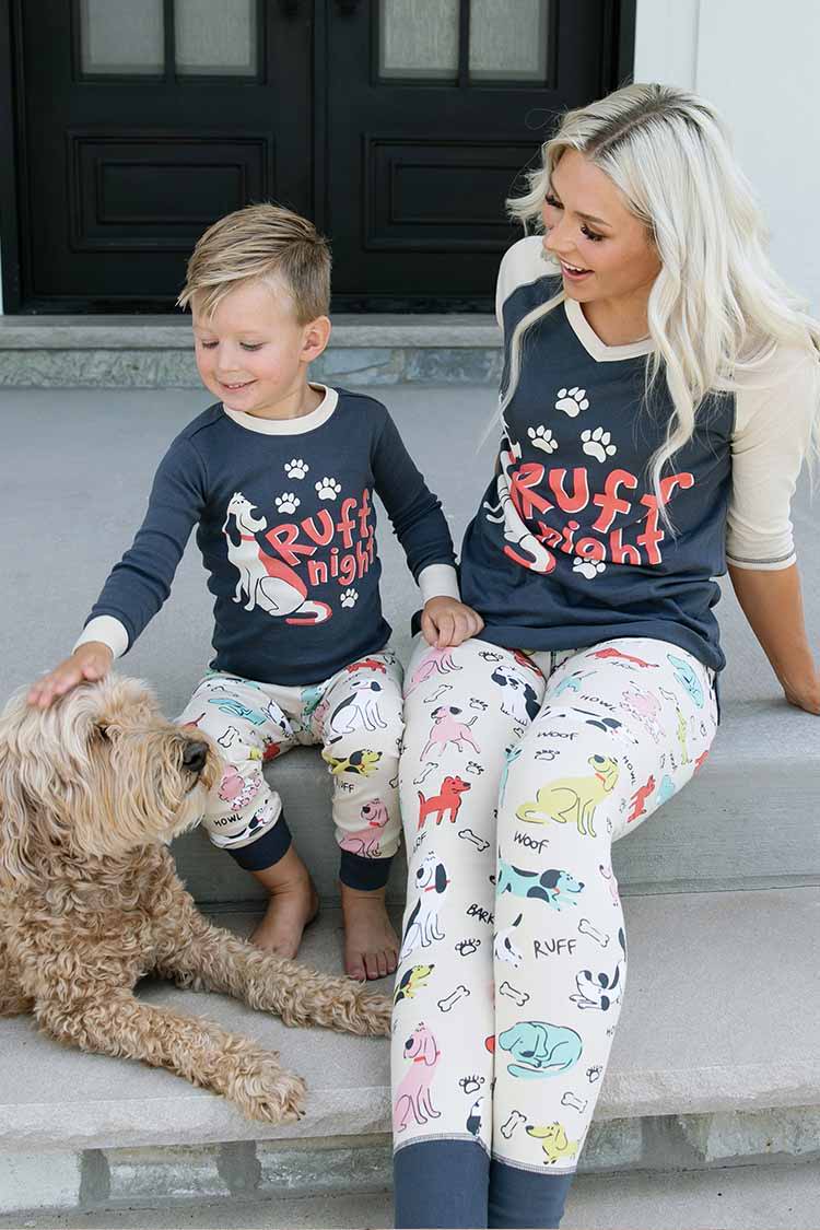 Family Christmas Pajamas Matching Set Soft Lazy Holiday Jammies Long Sleeve  Shirts and Plaid Pants Loungewear