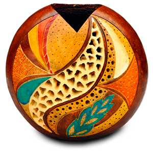 Create beautiful carving and colors on your gourd art!