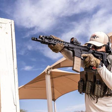 Rob Orgel Aiming Downrage with his AR15 - Home Defense Weapon of Choice