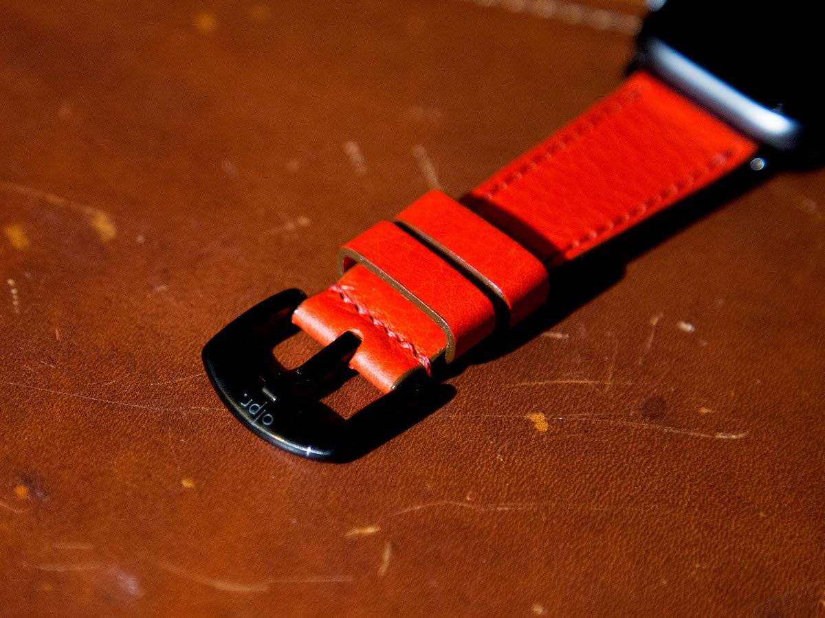 red leather apple watch band