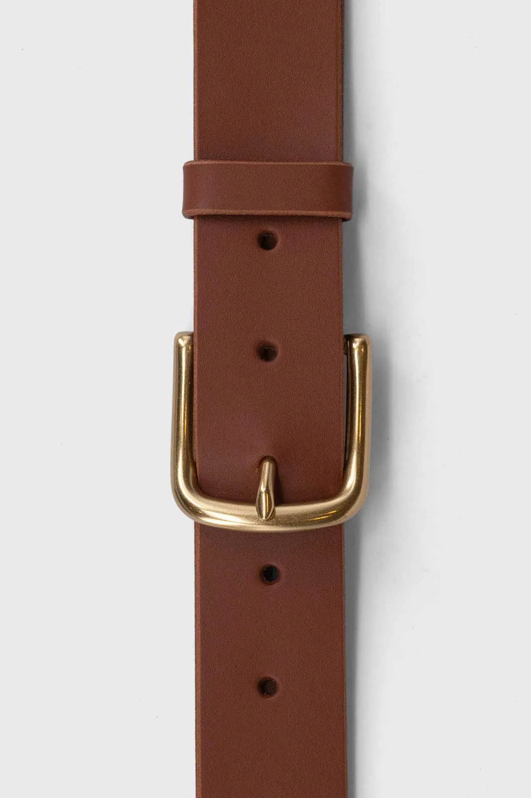 Leather Belt Dark Brown Anton Solid Brass