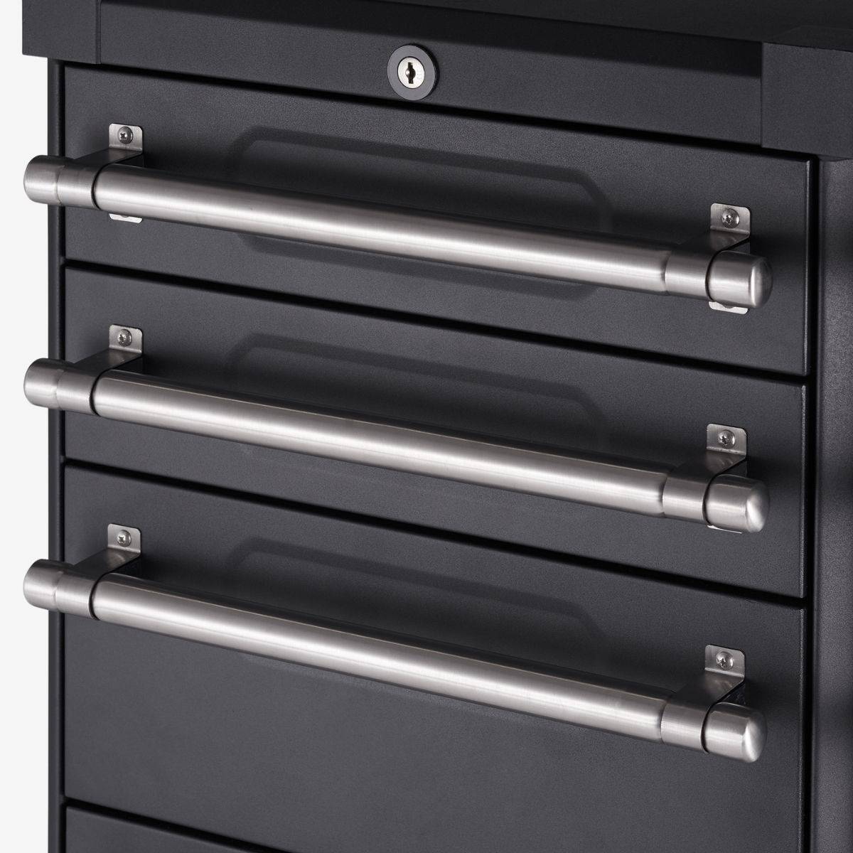 details of base cabinet with drawer handles