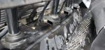 Four black train horns mounted vertically in front of radiator brass air lines Guillermo's 2007 Toyota Sienna Conductor's Special 2HB gallery photo 3