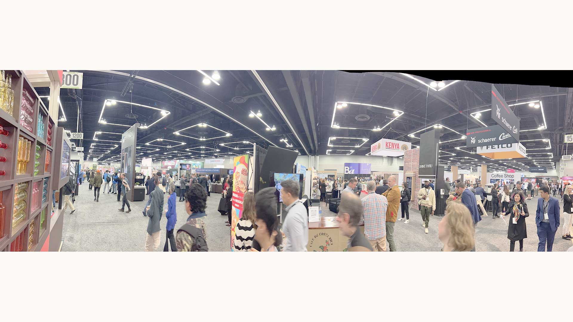 A panorama of the SCA Expo Convention floor.