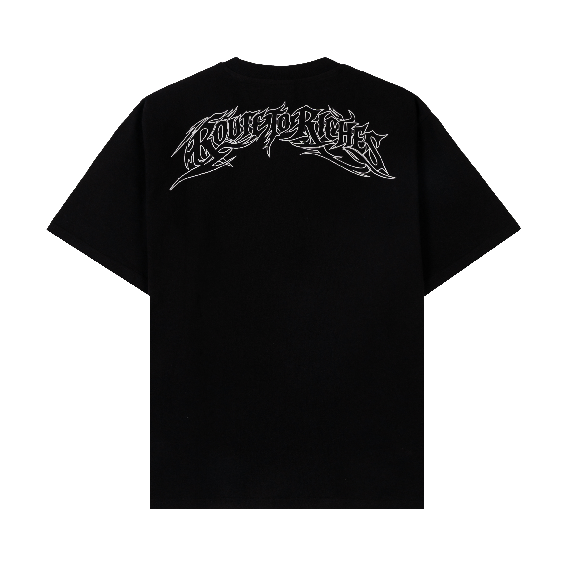 Black t-shirt featuring a skull surrounded by snakes design.
