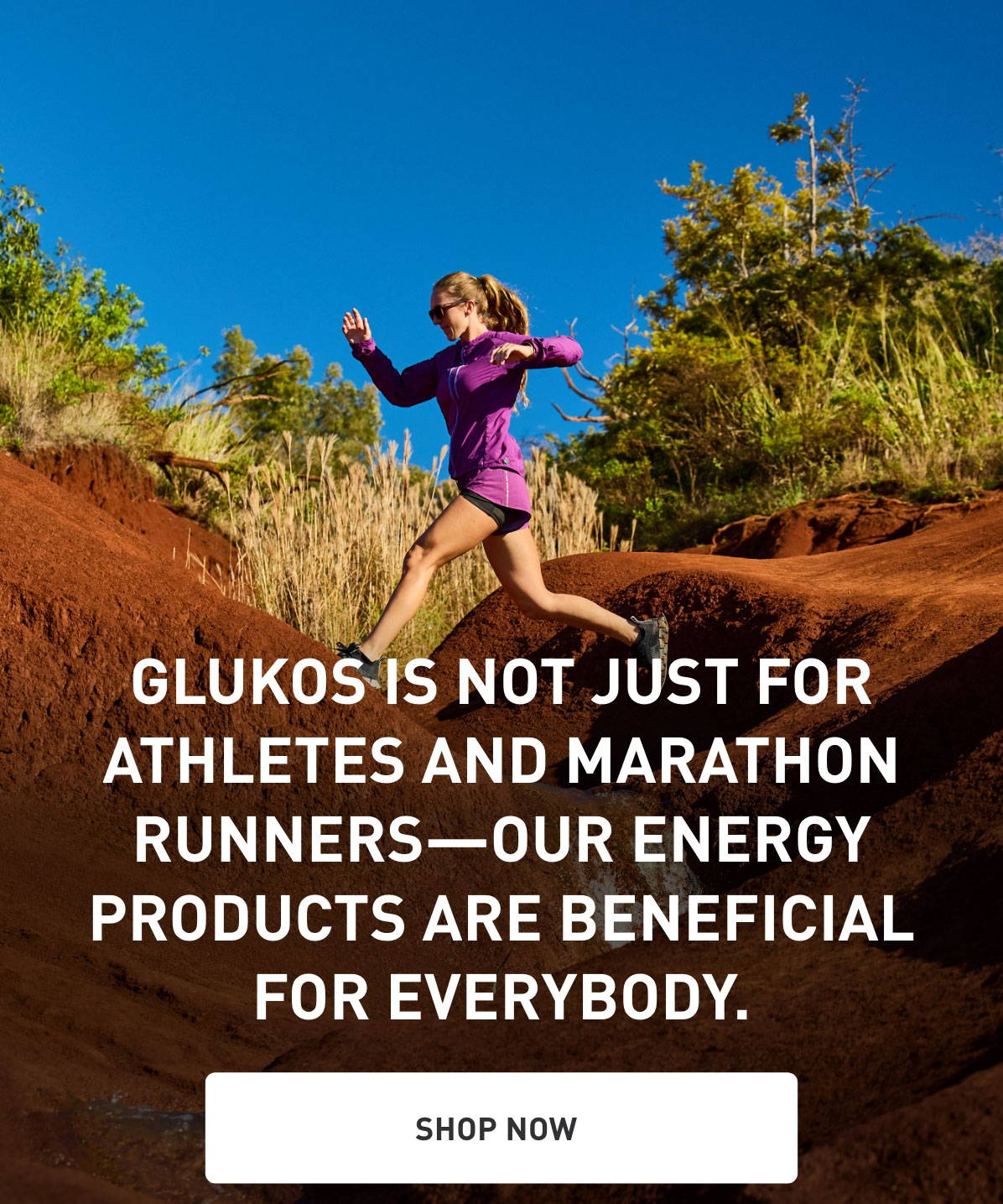 Glukos is not just for athletes and marathon runners - our energy products are beneficial for everybody SHOP NOW