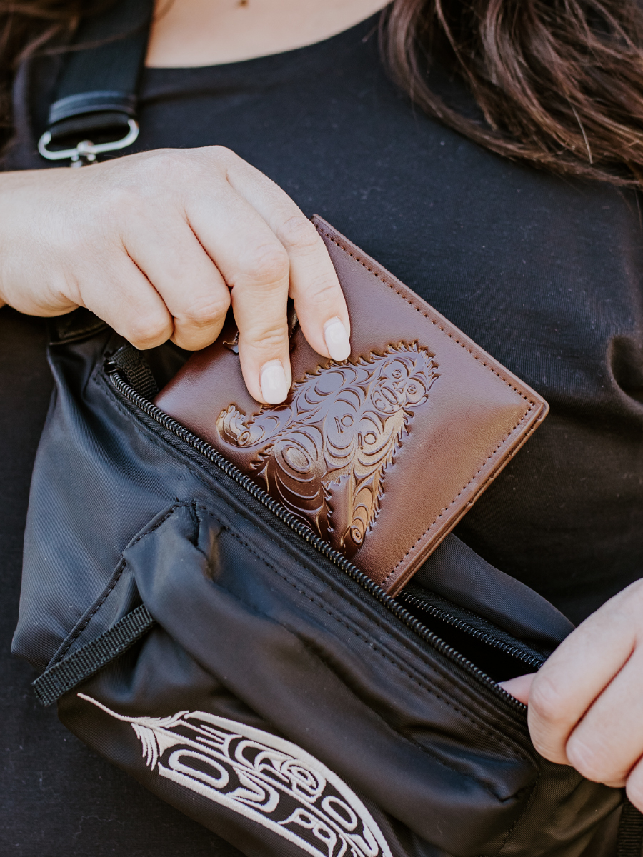 Sasquatch Leather Embossed Wallet by Francis Horne Sr.